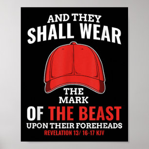 Grappig anti Trump Mark van het Beast Red Pet Poster