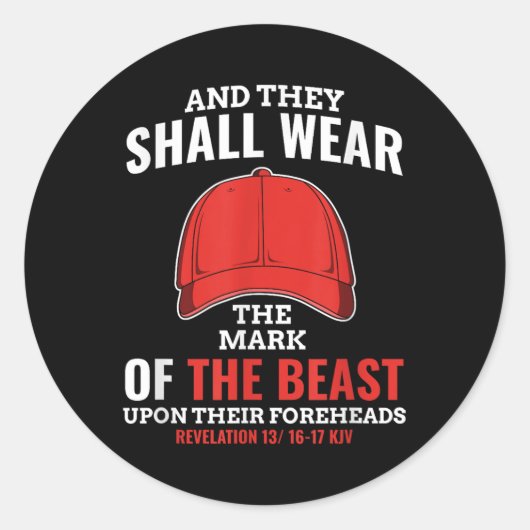 Grappig anti Trump Mark van het Beast Red Pet Ronde Sticker (Voorkant)