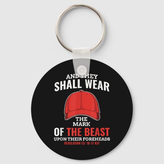 Grappig anti Trump Mark van het Beast Red Pet Sleutelhanger (Voorkant)