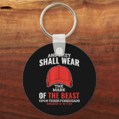 Grappig anti Trump Mark van het Beast Red Pet Sleutelhanger (Voorkant)