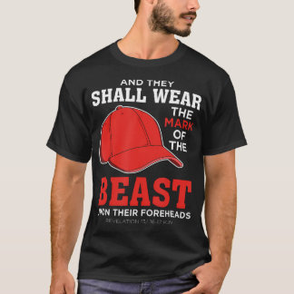 Grappig anti Trump Mark van het Beast Red Pet T-shirt