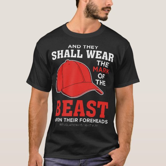 Grappig anti Trump Mark van het Beast Red Pet T-shirt (Voorkant)