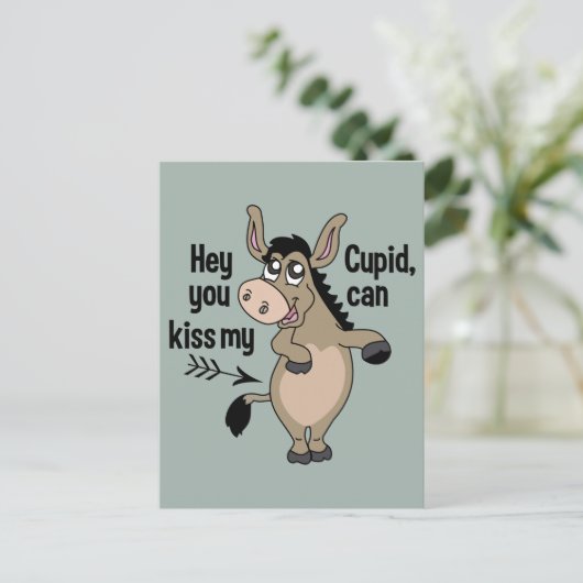 Grappig Anti-Valentijn Ezel briefkaart (Staand voorkant)