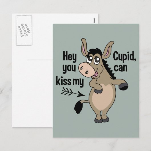 Grappig Anti-Valentijn Ezel briefkaart (Voorkant / Achterkant)