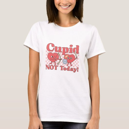 Grappig Anti Valentijnsdag verhaal Cupido niet van T-shirt (Voorkant)