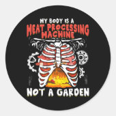 Grappig Anti Vegan Vleeseter Grappig Vleesliefhebb Ronde Sticker (Voorkant)