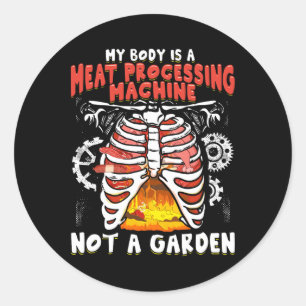 Grappig Anti Vegan Vleeseter Grappig Vleesliefhebb Ronde Sticker