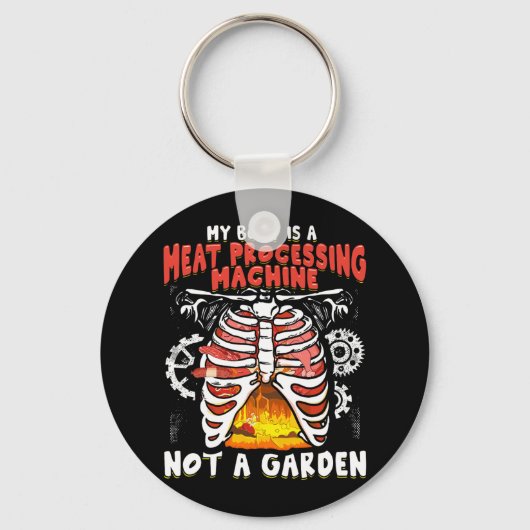 Grappig Anti Vegan Vleeseter Grappig Vleesliefhebb Sleutelhanger (Voorkant)
