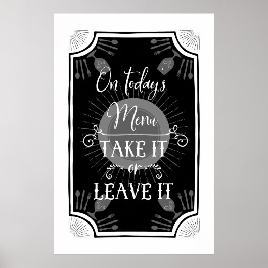 Grappig Antiek keukenbord Poster (Voorkant)