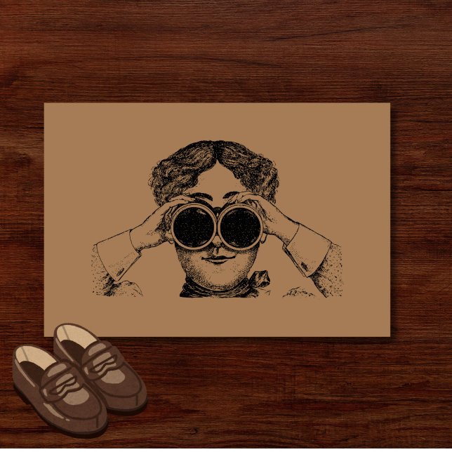 Grappig antisociaal tegenstander die je ziet deurmat (Add humor and originality to your entrance with this funny "watching you" doormat!)