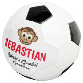 Grappig apengeschenk op maat voetbal voor kinderen (Drie kwart)