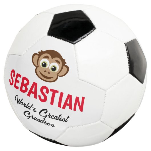 Grappig apengeschenk op maat voetbal voor kinderen (Drie kwart)