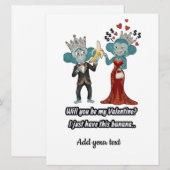 Grappig Apenkoppel Valentijnsdag Feestdagenkaart (Voorkant / Achterkant)