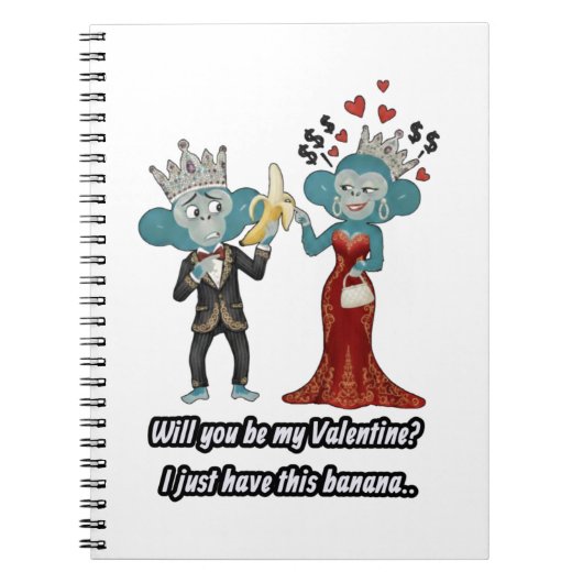 Grappig Apenkoppel Valentijnsdag Notitieboek (Voorkant)