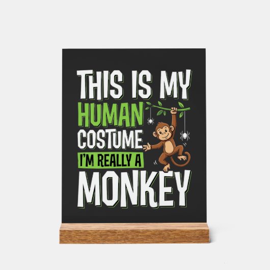 Grappig Apenkostuum Halloween Vector Acryl Bord (Voorkant)