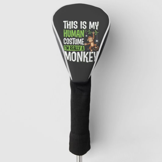Grappig Apenkostuum Halloween Vector Golfheadcover (Voorkant)