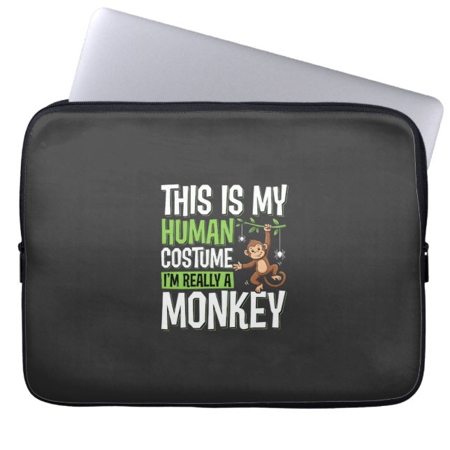 Grappig Apenkostuum Halloween Vector Laptop Sleeve (Voorkant)
