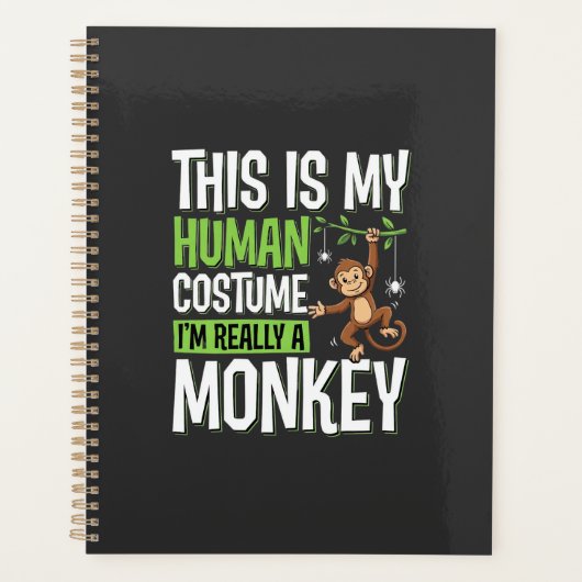 Grappig Apenkostuum Halloween Vector Planner (Voorkant)