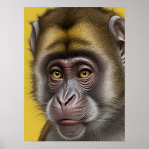 Grappig apenportret poster