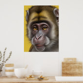 Grappig apenportret poster (Keuken)
