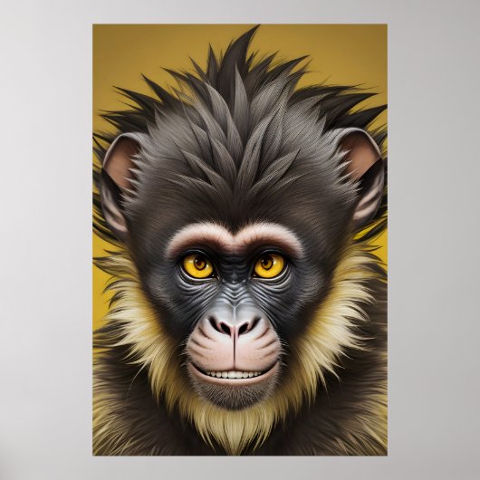 Grappig apenportret poster (Voorkant)