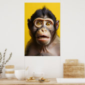 Grappig apenportret poster (Keuken)