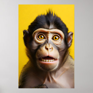Grappig apenportret poster