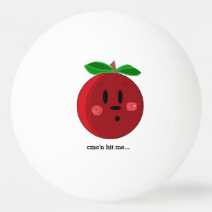 Grappig appelgezicht met spreuk pingpongbal