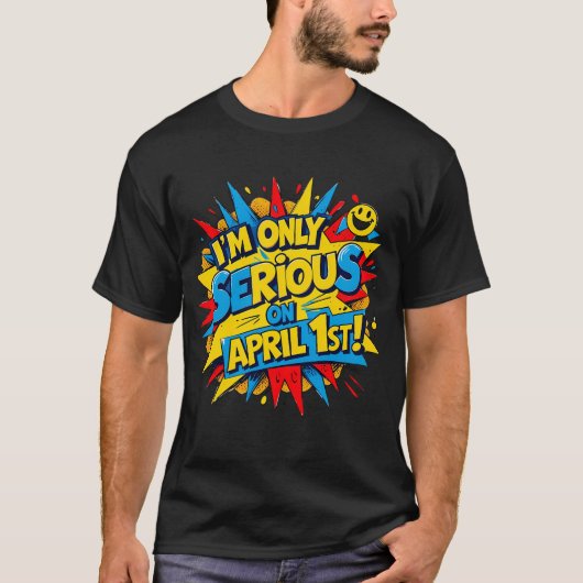 Grappig April Fools' Day Comic Style Design T-shirt (Voorkant)