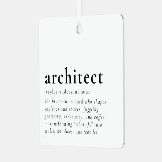 Grappig Architect Definition Gift Ornament (Voorkant links)
