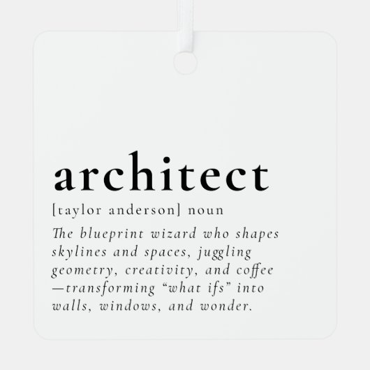 Grappig Architect Definition Gift Ornament (Achterkant)
