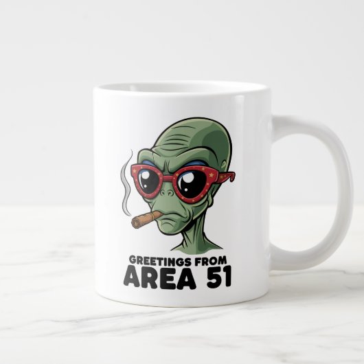 Grappig Area 51 Alien Design Grote Koffiekop (Rechts)