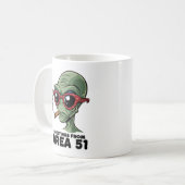 Grappig Area 51 Alien Design Koffiemok (Voorkant links)