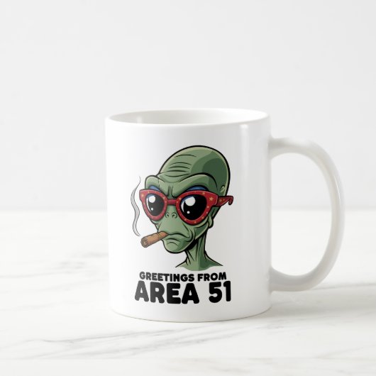Grappig Area 51 Alien Design Koffiemok (Rechts)