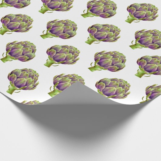 Grappig artisjokpatroon cadeaupapier (Hoek)