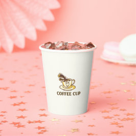 Grappig artistiek koffiebekerontwerp voor koffieli papieren bekers