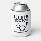 Grappig arts pensioen medisch thema blikjeskoeler (Blikje Achterkant)