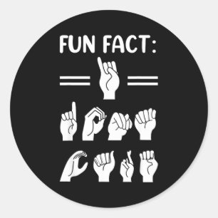 Grappig Asl Amerikaanse Gebarentaal Interessant Fe Ronde Sticker