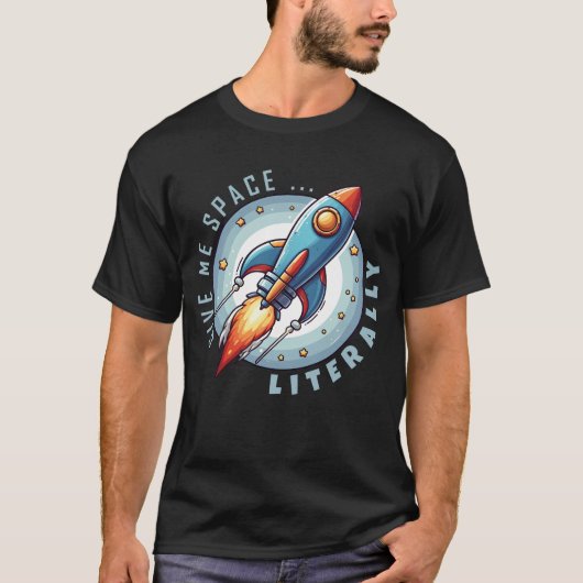 Grappig Astronaut & Rocket Design - Geef me ruimte T-shirt (Voorkant)