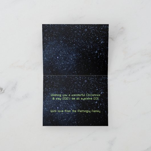 Grappig astronomisch Jouw naam voor Kerstmis Carto Feestdagen Kaart (Binnen)