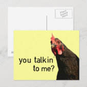 Grappig Attitude Chicken, praat je tegen me? Briefkaart (Voorkant / Achterkant)