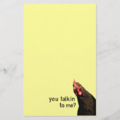Grappig Attitude Chicken, praat je tegen me? Briefpapier (Voorkant)