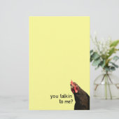 Grappig Attitude Chicken, praat je tegen me? Briefpapier (Staand voorkant)
