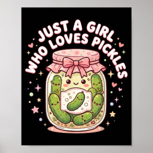 Grappig augurk kostuum een meisje dat van augurken poster