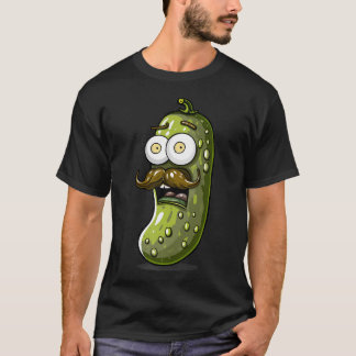 Grappig Augurk Kostuum Met Snor Voor Groente F T-shirt