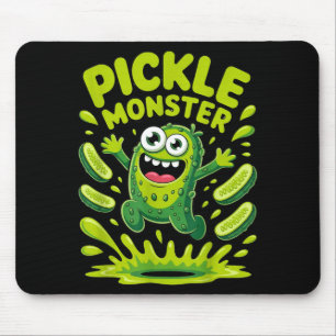 Grappig augurk monster cartoon ontwerp muismat