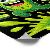 Grappig augurk monster cartoon ontwerp poster (Hoek)