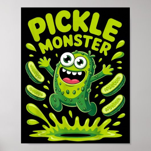 Grappig augurk monster cartoon ontwerp poster (Voorkant)