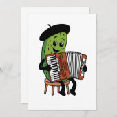 Grappig augurk spelen accordeon ontwerp bedankkaart (Voorkant / Achterkant)