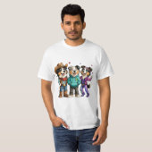 Grappig Aussie-hond-shirt Cute Trio T-shirt (Voorkant volledig)